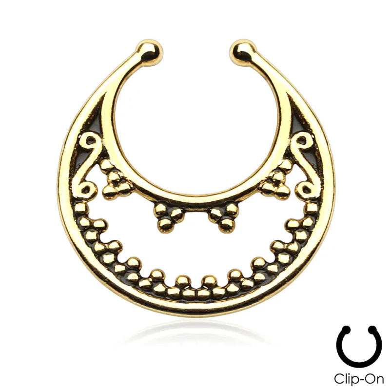 Faux piercing septum luna