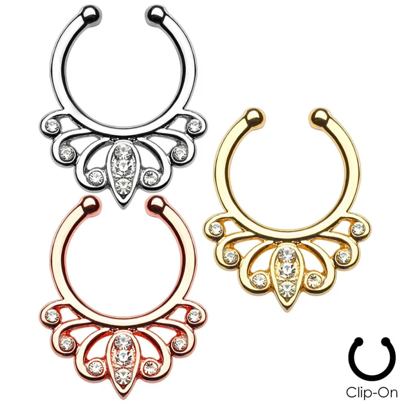 Faux piercing septum filigrane