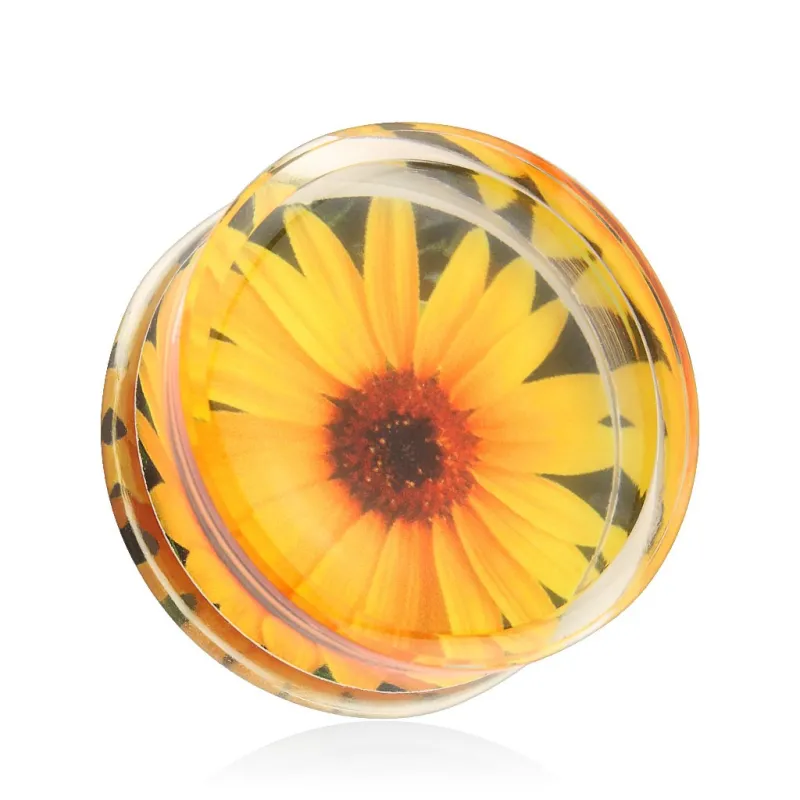 Piercing plug acrylique tournesol