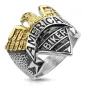 Bague homme biker aigle acier