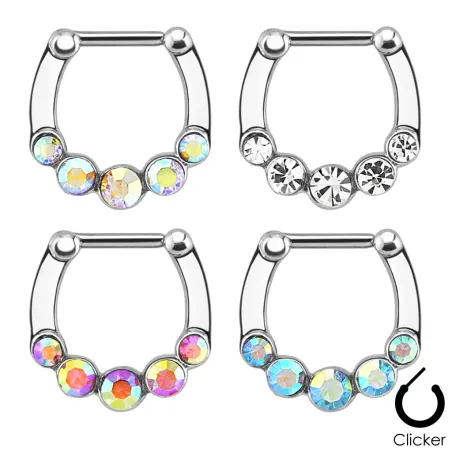 Piercing septum 5 pierres zircon