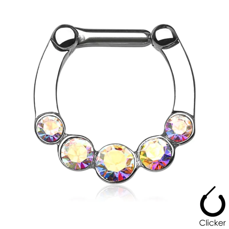 Piercing septum 5 pierres zircon