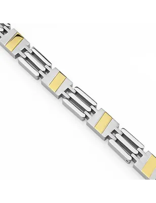 Bracelet homme acier bande doré