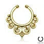 Faux piercing septum courbes tribales