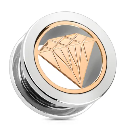 Piercing tunnel diamant rosé