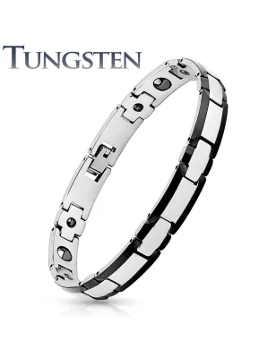 Bracelet homme tungstène bordures noires