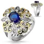 Bague femme pierre bleue courbes