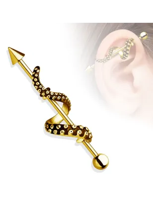 Piercing industriel oreille tentacule