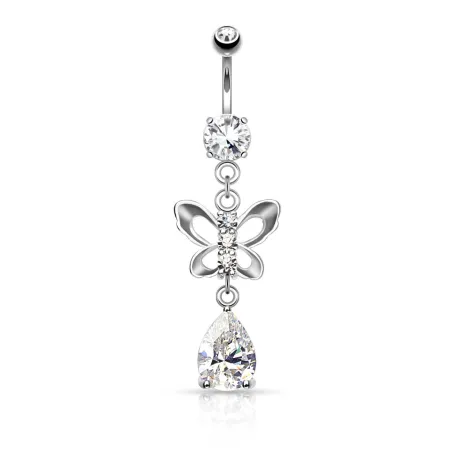 Piercing nombril papillon larme