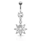 Piercing nombril fleur perle