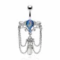 Piercing nombril chandelier opale bleu