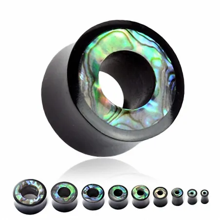 Piercing plug corne de buffle abalone