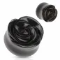 Piercing plug pierre agate noire rose