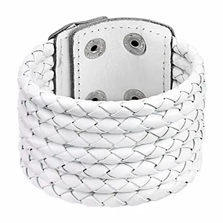 Bracelet cuir blanc 7 cordes