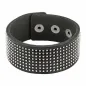 Bracelet cuir noir brillant billes