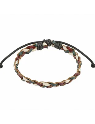 Bracelet cuir homme tricolore