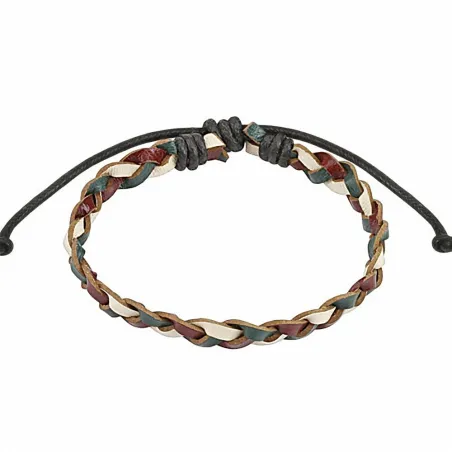 Bracelet cuir homme tricolore