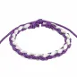 Bracelet cuir violet et blanc homme