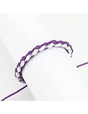 Bracelet cuir violet et blanc homme