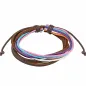 Bracelet homme cuir marron cordes multicolores