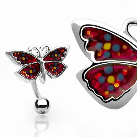 Piercing nombril Inversé Papillon