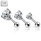 Piercing oreille Cartilage Or Blanc 14 Carats