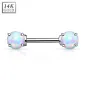 Piercing téton opale Or Blanc 14 Carats