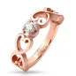 Bague femme or rose coeurs