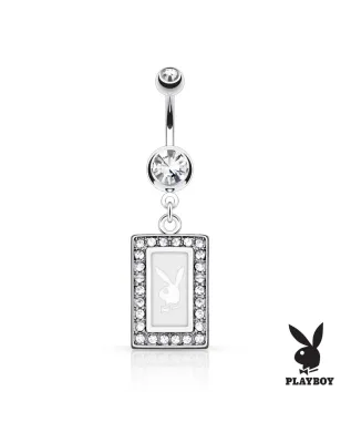 Piercing nombril Playboy cadre blanc