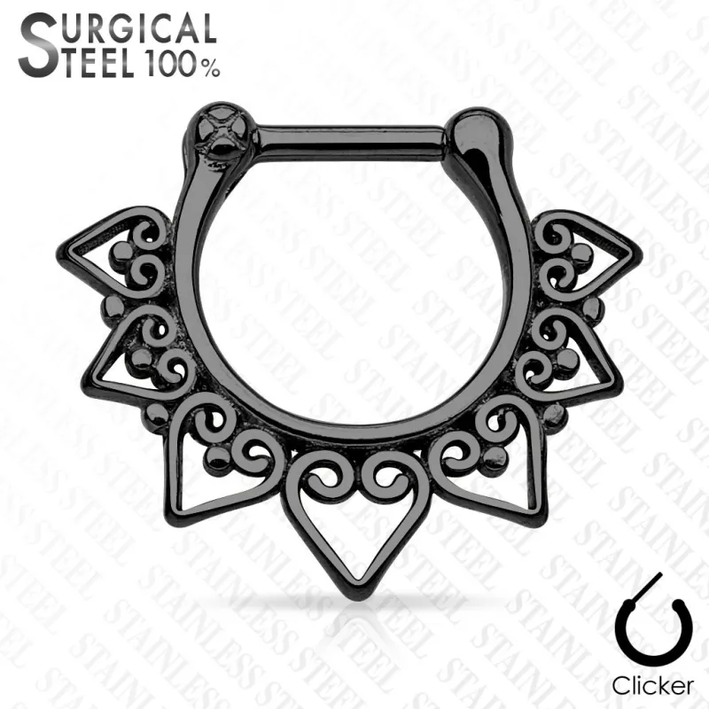 Piercing septum éventail tribal acier chirurgical