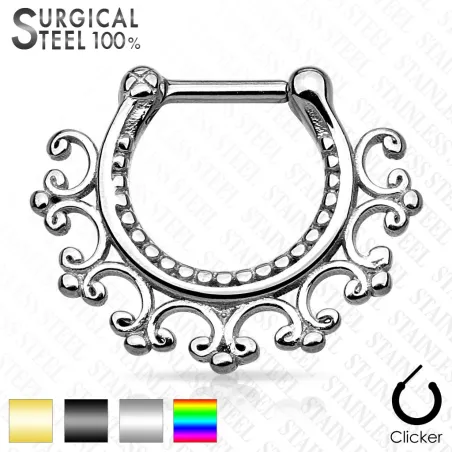 Piercing septum tribal acier chirurgical doré