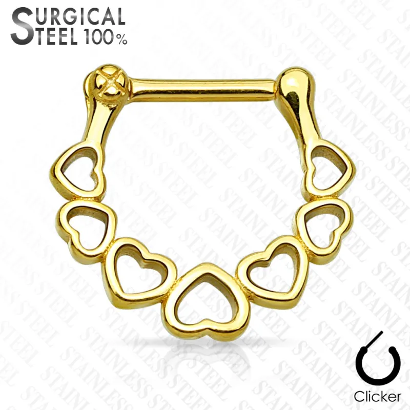 Piercing septum coeurs acier chirurgical