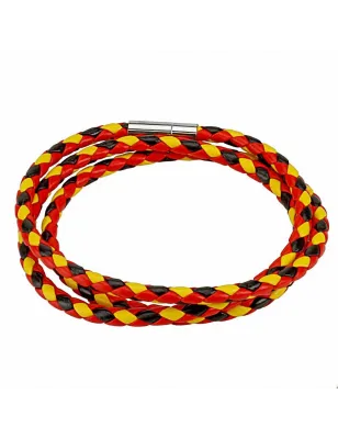 Bracelet cordes rouge noir jaune