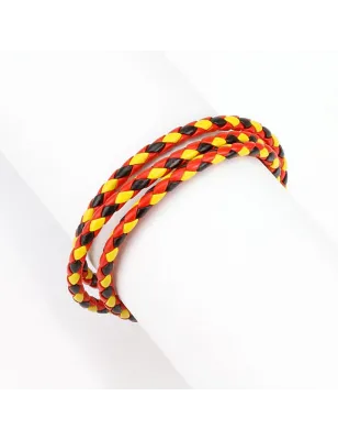 Bracelet cordes rouge noir jaune