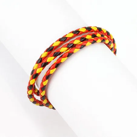 Bracelet cordes rouge noir jaune