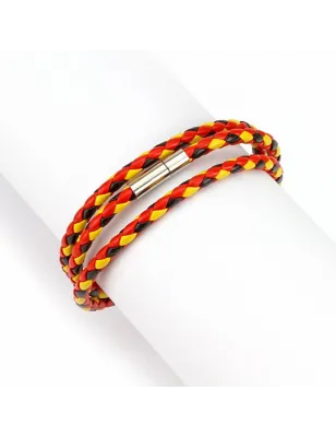 Bracelet cordes rouge noir jaune