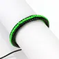 Bracelet homme cuir noir et vert