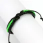 Bracelet homme cuir noir et vert