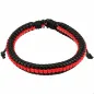 Bracelet homme cuir noir et rouge