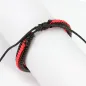 Bracelet homme cuir noir et rouge