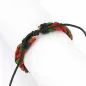 Bracelet homme cuir rouge et vert