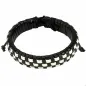 Bracelet homme damier cuir noir et blanc