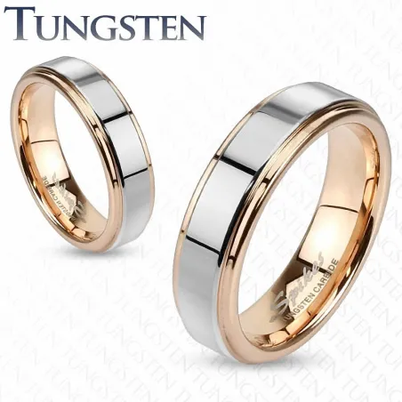 Bague tungstène or rose