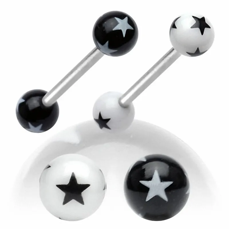 Piercing langue Etoiles acrylique