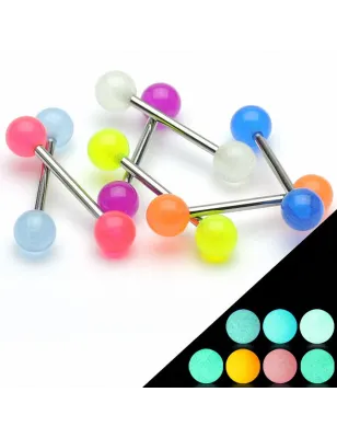 Lot de 7 piercing langue glow in the dark