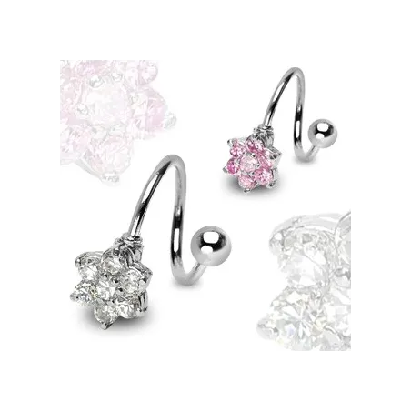 Piercing Nombril Spirale Fleur