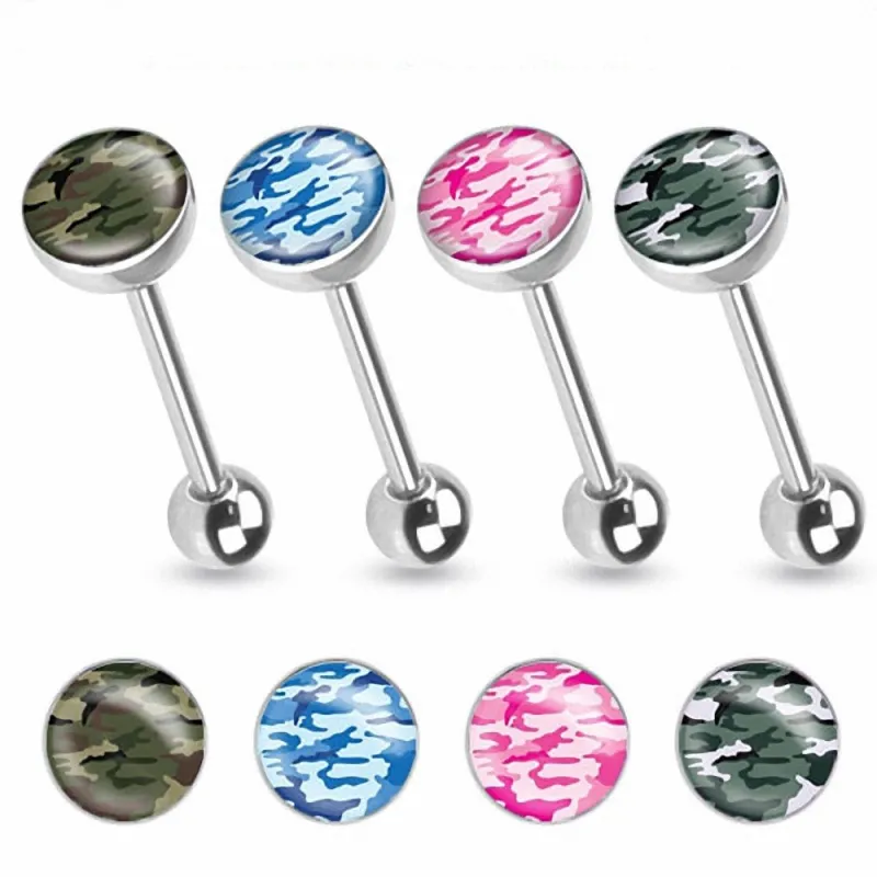 Piercing langue camouflage