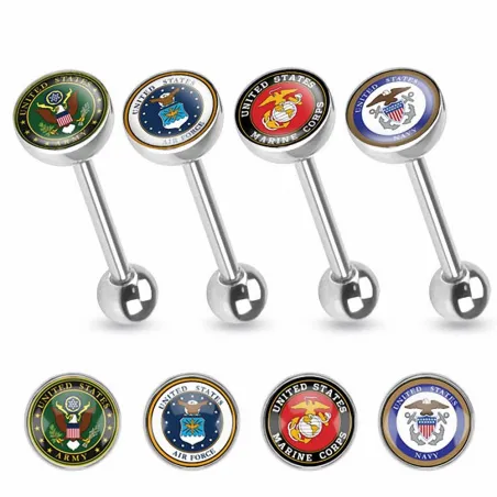 Piercing langue logo militaire USA