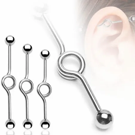 Piercing oreille Industriel "Loop" Boules 