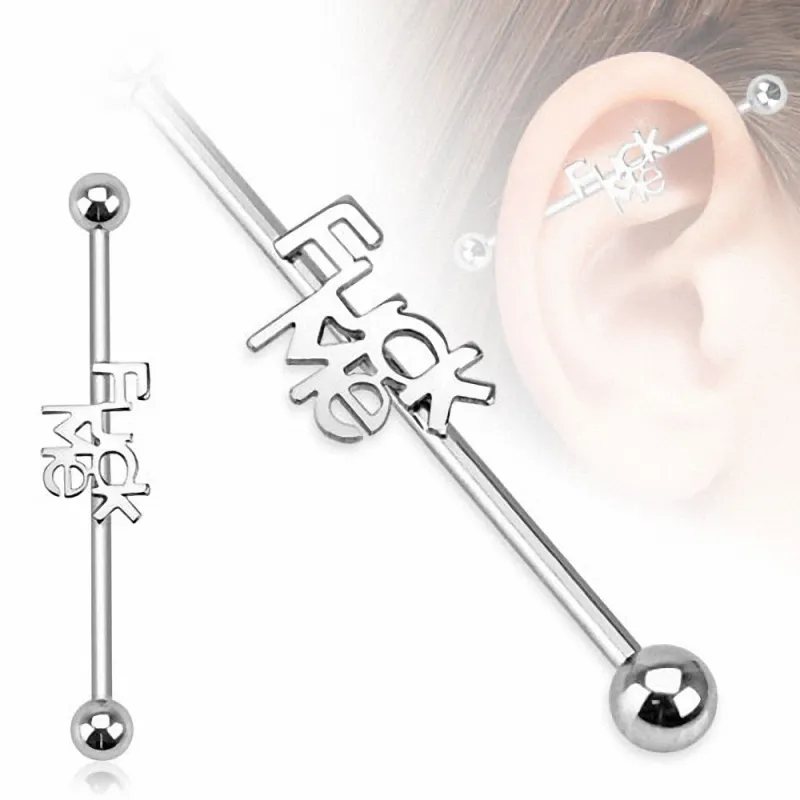 Piercing industriel oreille Fuck Me